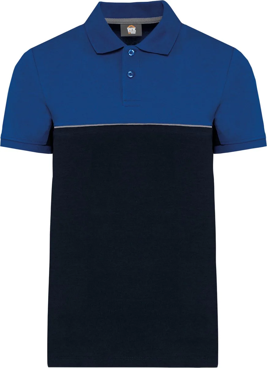 Ecologische uniseks polo met korte mouwen in twee kleuren WK210 - Navy / Royal Blue de WK. Designed To Work, Bleu foncé, Royal Blue, 3XL – image du produit