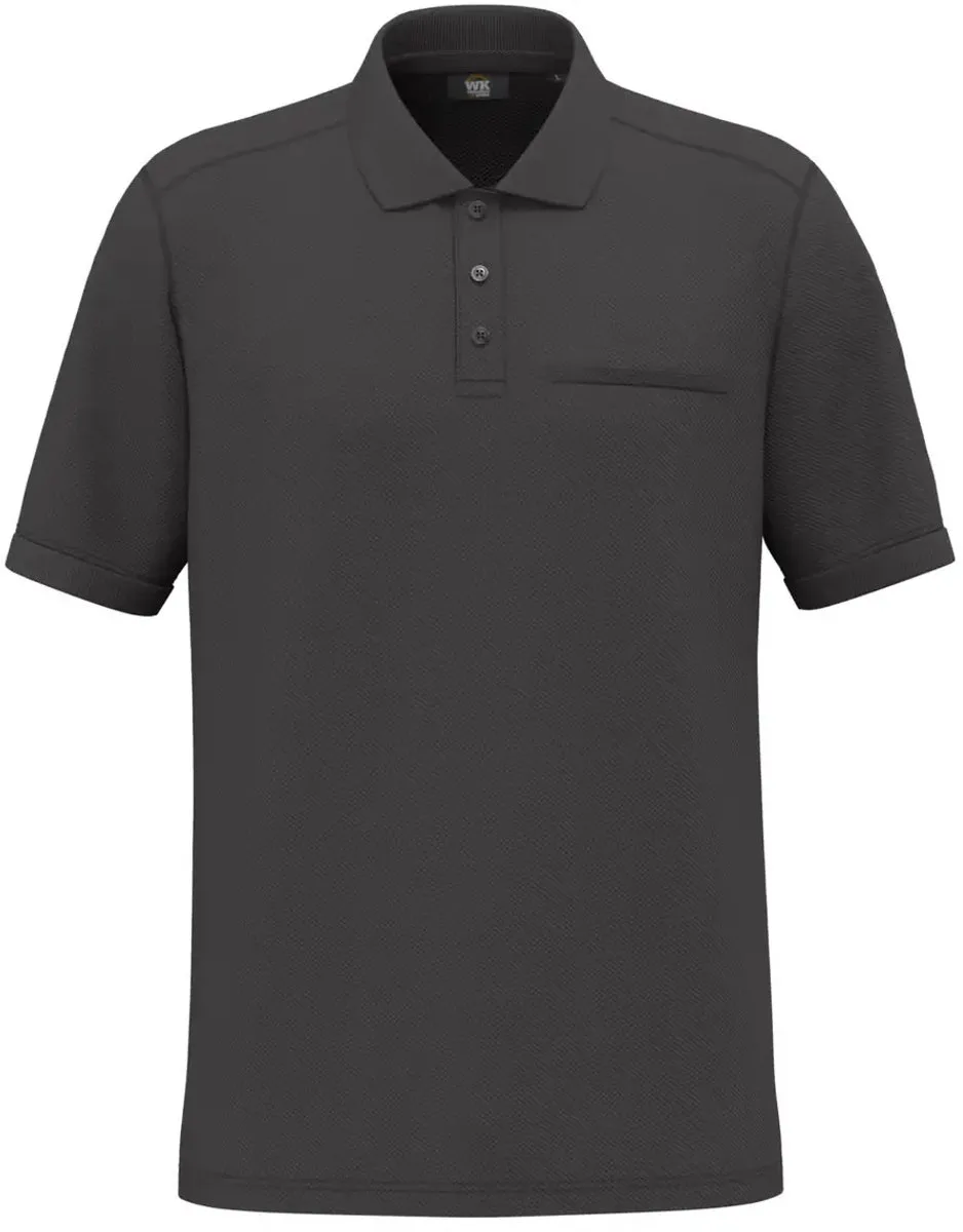 Ecoresponsabel Poloshirt met Borstzak WK. Designed To Work van WK. Designed To Work, Donkergrijs – productafbeelding