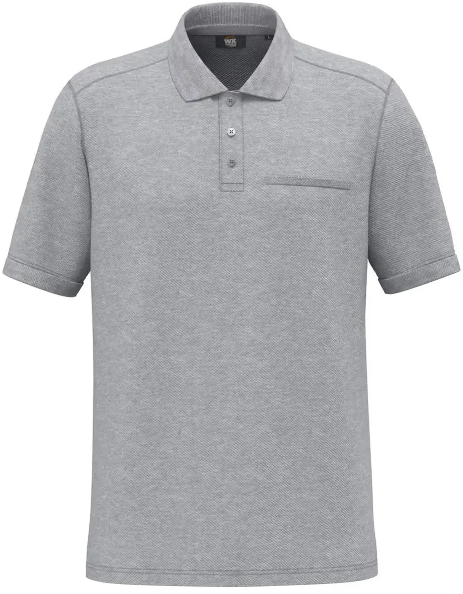 Ecoresponsabel Poloshirt met Borstzak WK. Designed To Work de WK. Designed To Work, Oxford grijs – image du produit