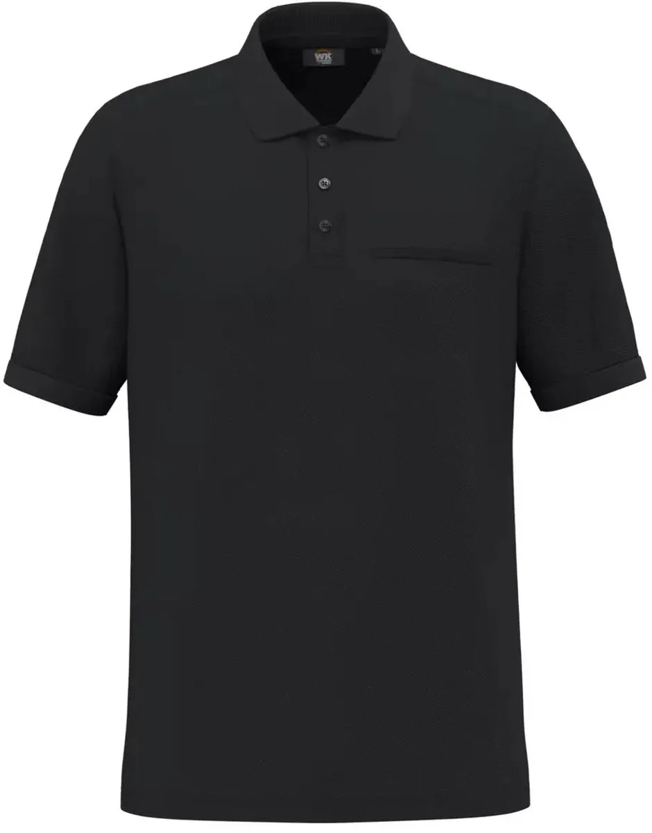 Ecoresponsabel Poloshirt met Borstzak WK. Designed To Work de WK. Designed To Work, Noir – image du produit