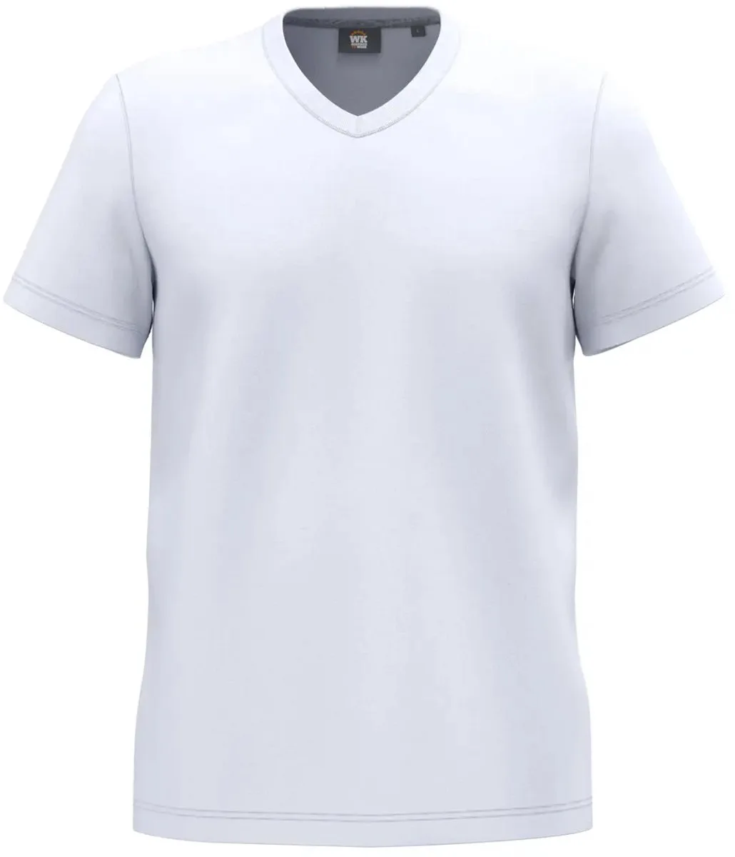 Ethische V-hals T-shirt met antibacteriële eigenschappen WK. Designed To Work by WK. Designed To Work, White – product image