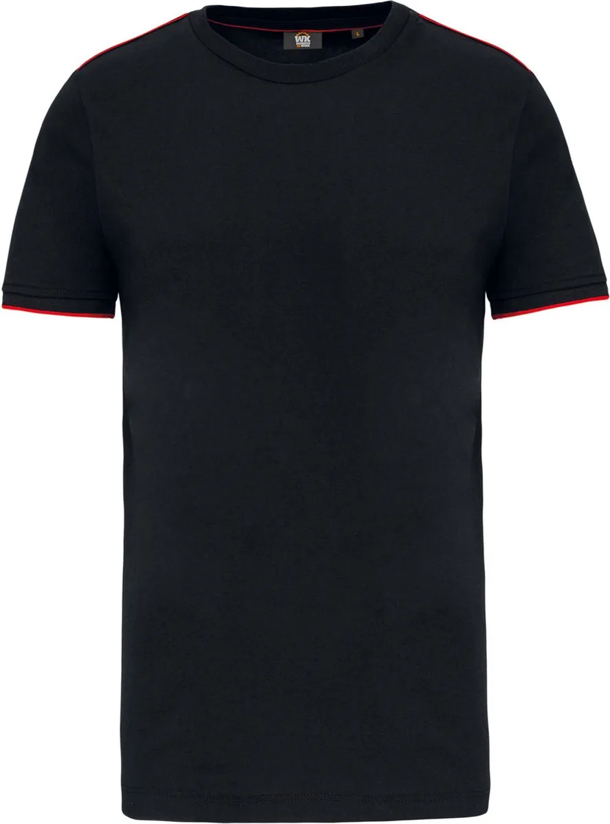 T-shirt Day To Day korte mouwen WK3020 - BLACK / RED de WK. Designed To Work, Noir, Rouge, XXL – image du produit