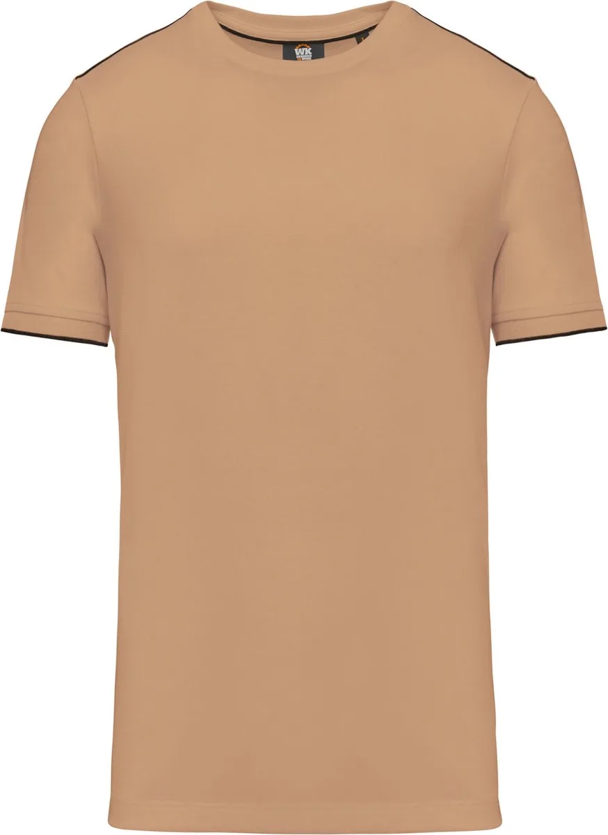 T-shirt Day To Day korte mouwen WK3020 - Camel / Black van WK. Designed To Work, Camel, Zwart, L – productafbeelding