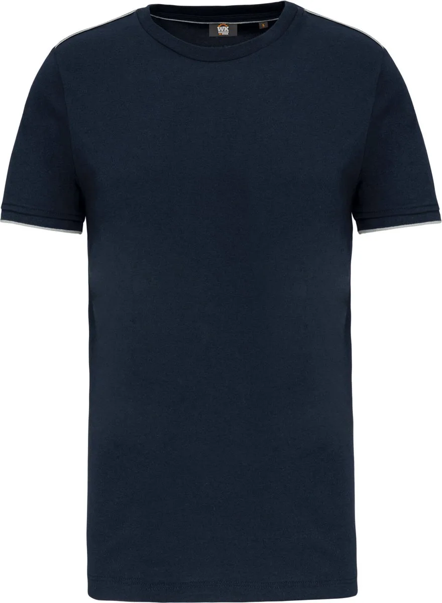 T-shirt Day To Day korte mouwen WK3020 - Navy / Silver van WK. Designed To Work, Donkerblauw, Zilver, XXL – productafbeelding