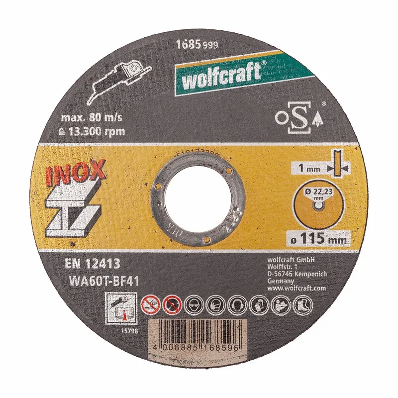 10 slijpschijven voor edelstaal, extra dun, Ø 115 mm - 8462000 by Wolfcraft – product image