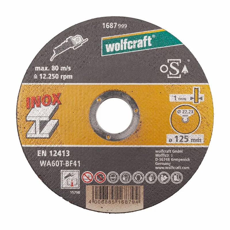 10 slijpschijven voor edelstaal, extra dun, Ø 125 mm - 8463000 by Wolfcraft – product image