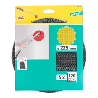 225mm Schuurpapier korrel 120 – 5 stuks – Langnekschuurmachine Schuurgaas - Gipsplaat schuren - 2287000 by Wolfcraft – product image 2 of 3