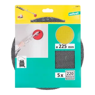 Papier De Verre Rond 2288000 Gr220 225 Mm 5 Pièces de Wolfcraft – image du produit 2 sur 2