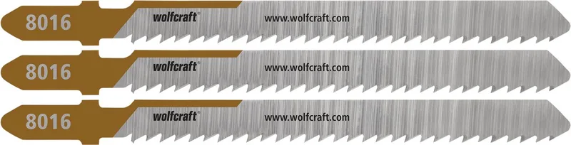 3 decoupeerzaagbladen voor hardhout - 50mm Zuivere snede - T-schacht - 8016000 de Wolfcraft – image du produit