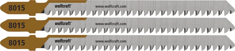 3 decoupeerzaagbladen voor spaanplaat - 60mm - Fijne snede - HCS-blad met T-schacht - 8015000 de Wolfcraft – image du produit