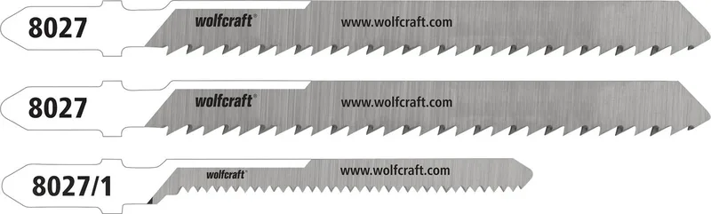 Acryl decoupeerzaagbladen - Decoupeerzaagblad fijne rechte en bochtsnede voor - HCS-bladen met T-schacht – speciaal voor acryl en acrylglas - 8027000 von Wolfcraft – Produktbild