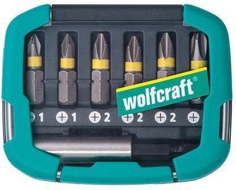 Bit-box kruiskop (PH 1–3), 7-dlg. - 2976000 von Wolfcraft, Gelb – Produktbild