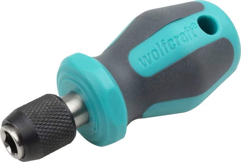 Bit Schroevendraaier met bithouder - Multibit - Kort - 1239000 by Wolfcraft, Grey – product image