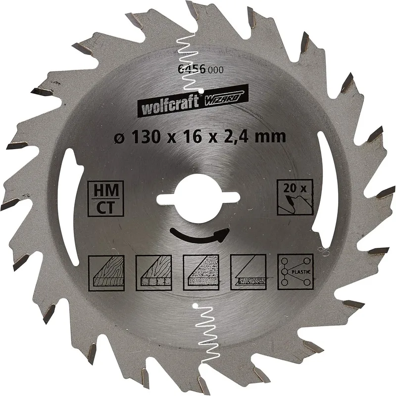 Cirkelzaagblad 130x16mm - 20 Tanden - Zaagblad voor Cirkelzaag - Serie Zilver - 6456000 van Wolfcraft – productafbeelding