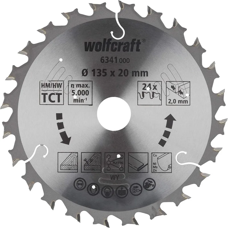 Cirkelzaagblad 135 x 20 mm - voor handcirkelzaag - Serie lila - 6341000 de Wolfcraft – image du produit