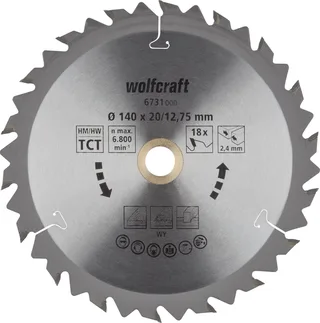 Cirkelzaagblad 140x12,75mm - 18 Tanden - Zaagblad voor Cirkelzaag - Serie bruin - 6731000 by Wolfcraft – product image 1 of 2