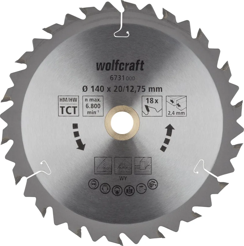 Cirkelzaagblad 140x12,75mm - 18 Tanden - Zaagblad voor Cirkelzaag - Serie bruin - 6731000 by Wolfcraft – product image 1 of 2