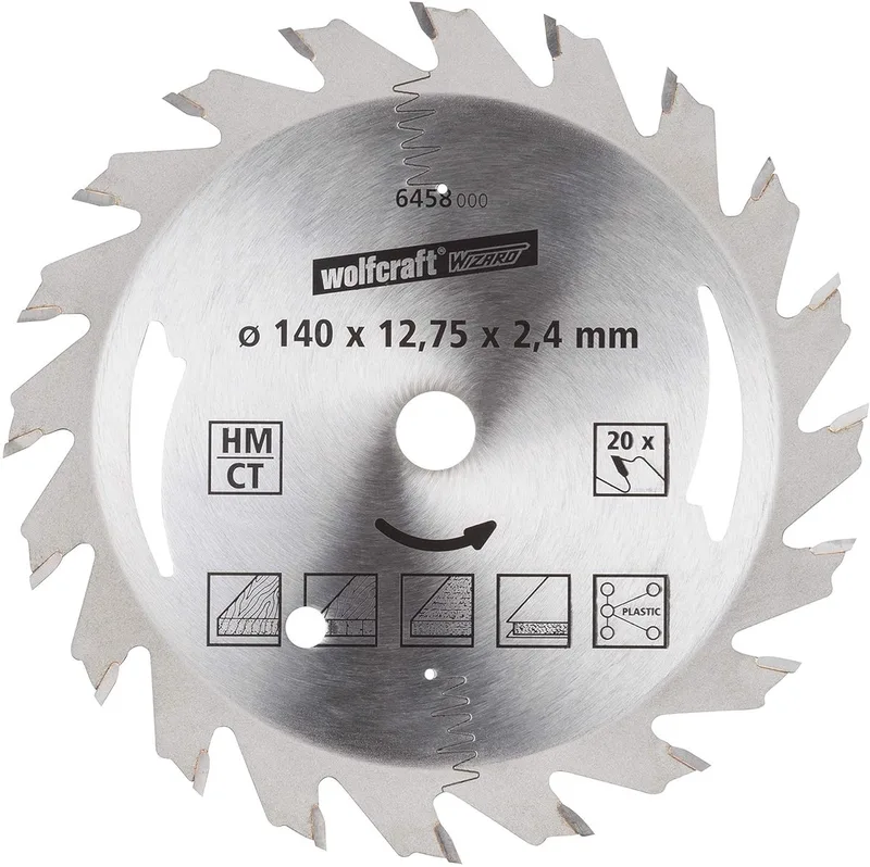 Cirkelzaagblad 140x12,75mm - 20 Tanden - Zaagblad voor Cirkelzaag - Serie Zilver - 6458000 von Wolfcraft – Produktbild