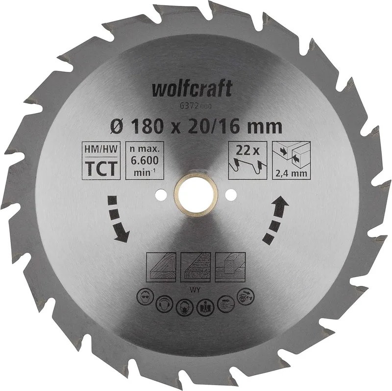 Cirkelzaagblad 180x20mm - 22 Tanden - Zaagblad voor Cirkelzaag - Serie groen - 6372000 von Wolfcraft – Produktbild