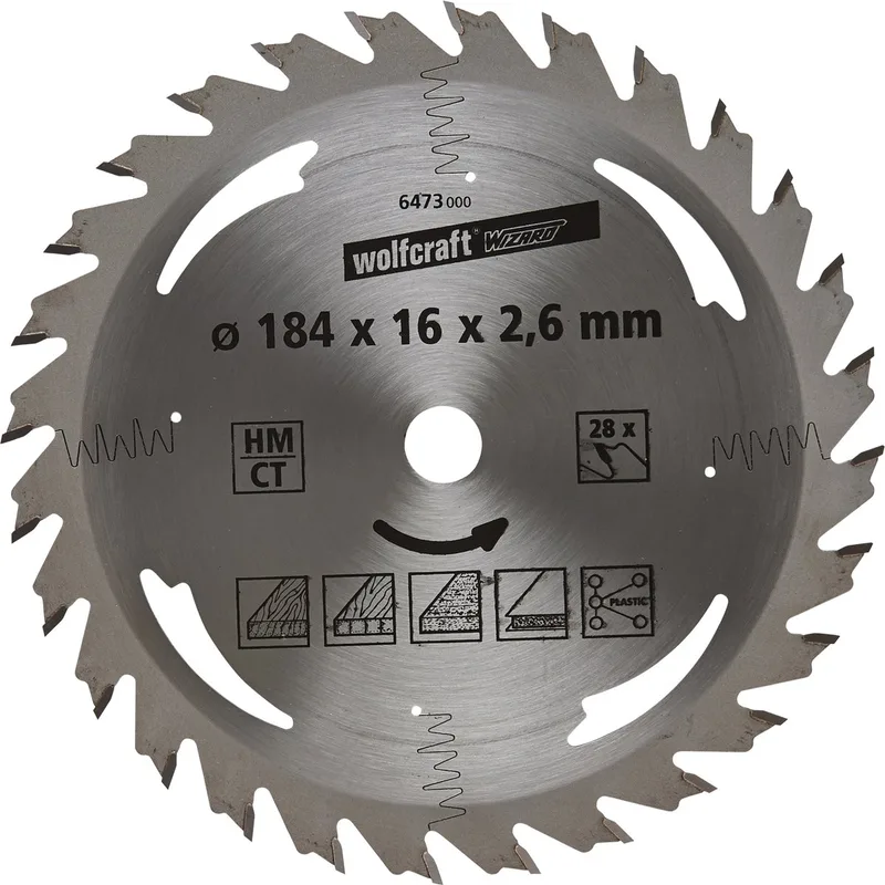Cirkelzaagblad 184x16mm - 28 Tanden - Zaagblad voor Cirkelzaag - Serie Zilver - 6473000 de Wolfcraft – image du produit