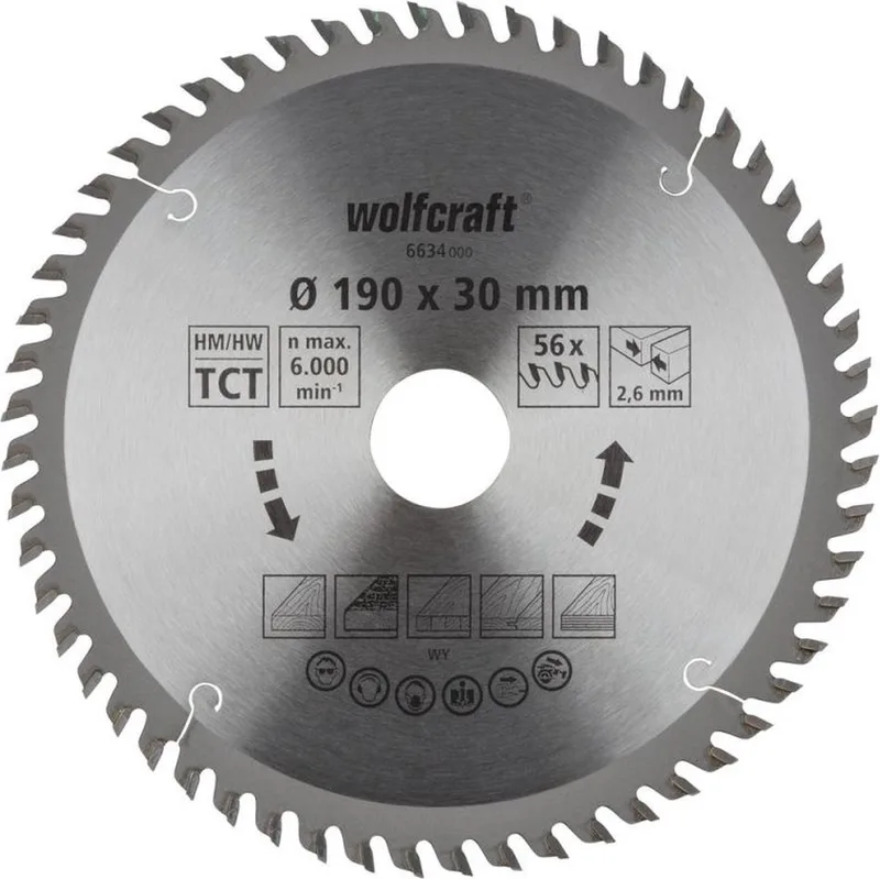 Cirkelzaagblad 190x30mm - Zaagblad voor Cirkelzaag 190mm - HM, serie oranje - 6634000 de Wolfcraft – image du produit