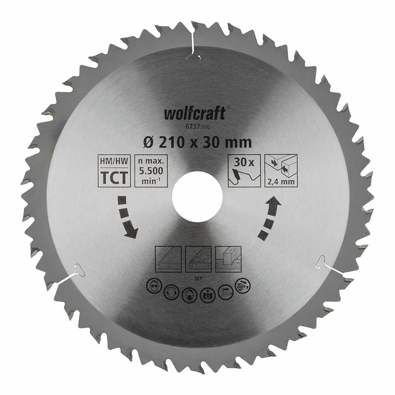 Lame De Scie Circulaire Pour Bois 6737000 210 Mm de Wolfcraft – image du produit