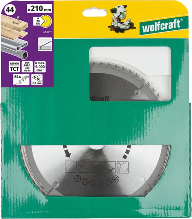 Cirkelzaagblad voor accu-handcirkelzagen, serie lila, Ø 85 mm - 6340000 van Wolfcraft – productafbeelding