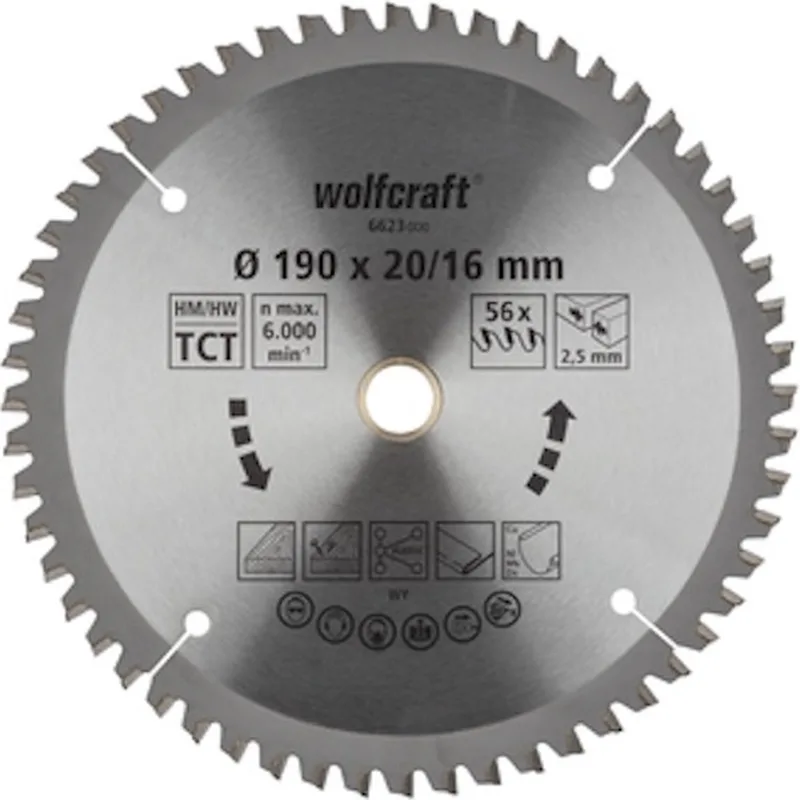 Cirkelzaagblad - Zaagblad 160 x 20 - Serie lila - 6623000 von Wolfcraft – Produktbild