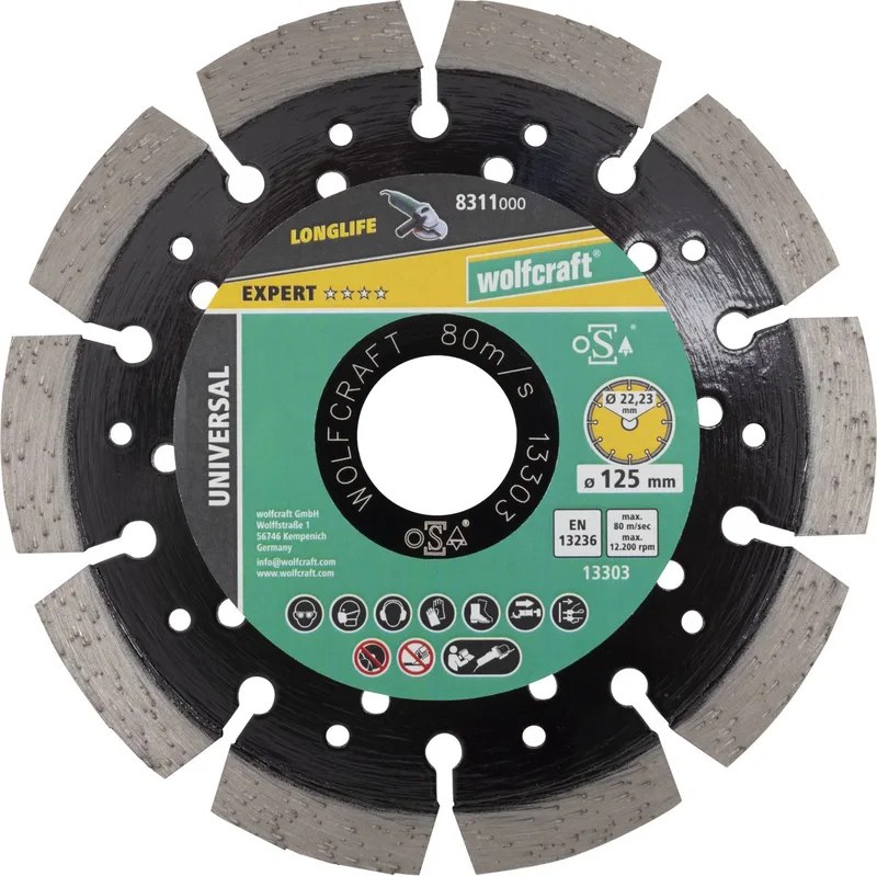 Diamantdoorslijpschijf Ø 125 mm - Doorslijpschijf Diamant - Slijpschijf Haakse Slijper - 8311000 de Wolfcraft – image du produit