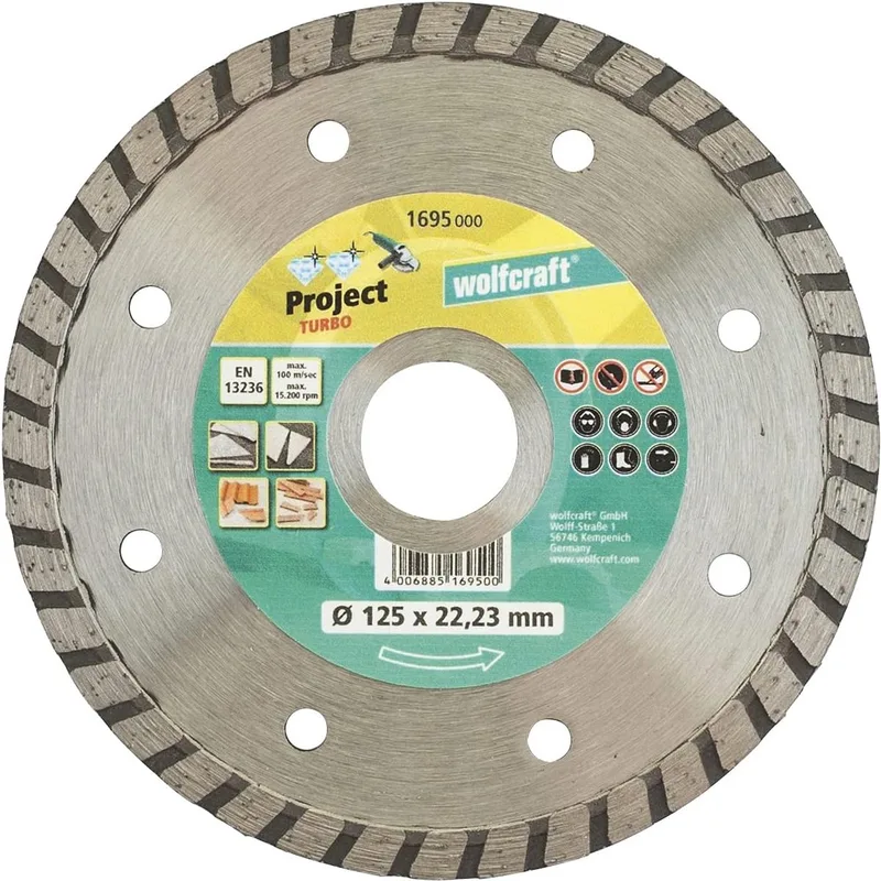 Diamantdoorslijpschijf "Pro Turbo" voor haakse slijpers - 1695000 von Wolfcraft – Produktbild