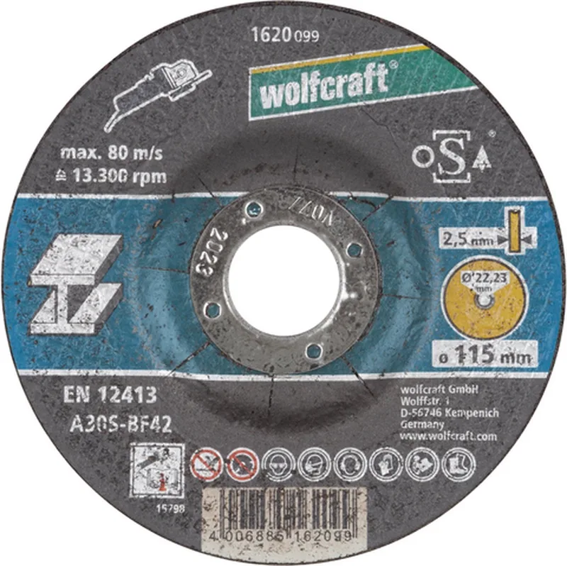 Doorslijpschijf voor metaal, haaks gebogen - 1626099 de Wolfcraft – image du produit