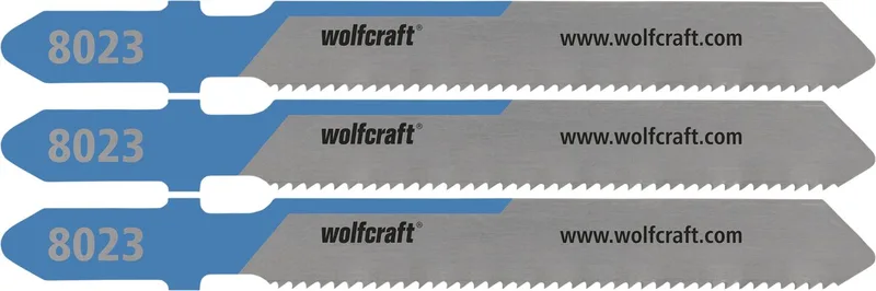 Edelstaal decoupeerzaagbladen - tot 3mm dik - Fijne snede - BiM decoupeerzaagblad met T-schacht – voor inox - 8023000 de Wolfcraft – image du produit