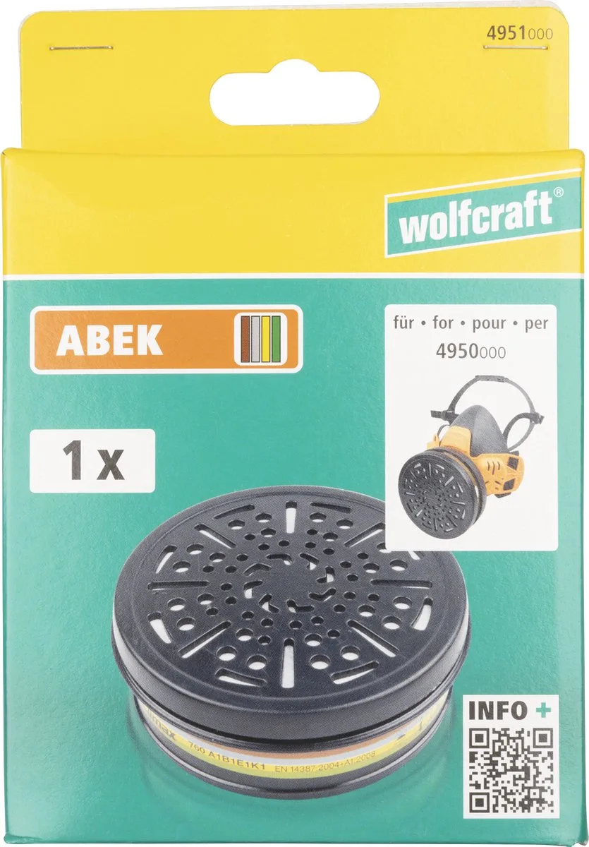 Wolfcraft 4951000 Filtre à particules 1 pc(s) EN 14387 de Wolfcraft, Noir – image du produit