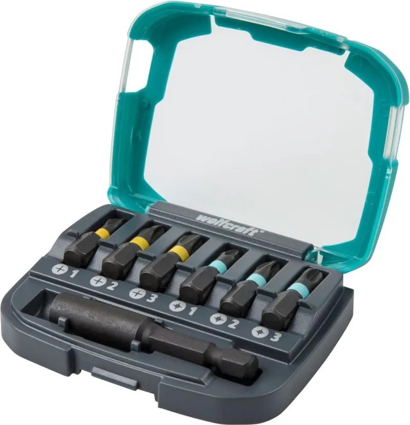 Impact-bit-box, kruiskop (PH/PZ 1–3), 7-dlg. - 2974000 van Wolfcraft – productafbeelding