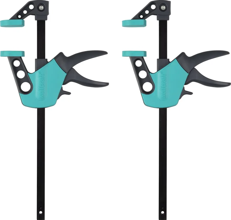 Lijmklem set 300mm - 2 Lijmklemmen - 8681060 von Wolfcraft, Schwarz – Produktbild