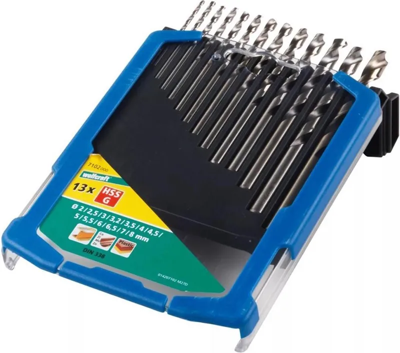 Metaalboorset Ø 2 tot 8 mm - 13 delig - HSS geslepen - 7102000 by Wolfcraft – product image