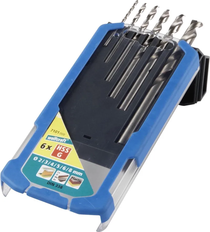 Metaalboorset Ø 2 tot 8 mm - 6 delig - Metaalboor Set - 7101000 von Wolfcraft – Produktbild