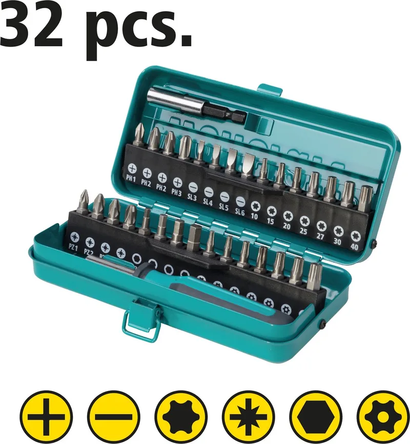 Micro Bitjes Set - Precisie Schroevendraaierset - 32 delig - incl. bithouder en schroevendraaier - 1388000 by Wolfcraft – product image