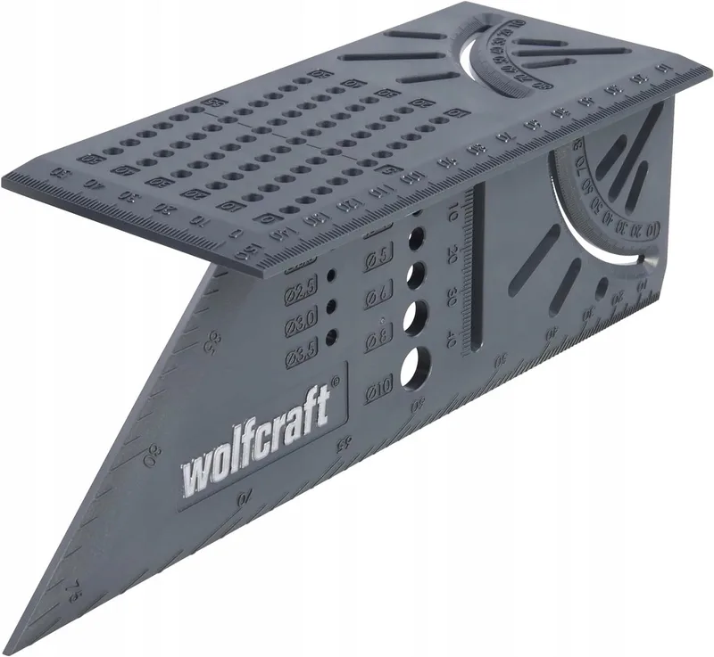 Multifunctionele timmerman winkelhaak - meten, markeren, boren by Wolfcraft, Grey – product image