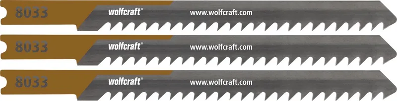 Panlat Decoupeerzaagbladen - 3 stuks - HCS-blad met U-schacht – Decoupeerzaagblad ideaal voor panlatten en kanthout - 8033000 de Wolfcraft – image du produit