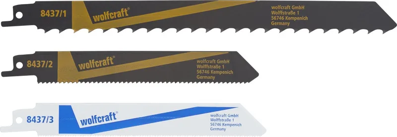 Reciprozaagbladen - 3 delige set voor Reciprozaag - 8437000 von Wolfcraft – Produktbild