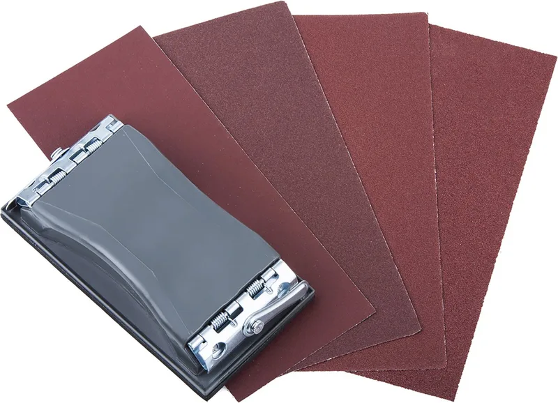 Schuurpapier set incl. Handschuurblok - 41 stuks - Korrel 60 / 80 / 120 / 180 - 2877000 de Wolfcraft – image du produit