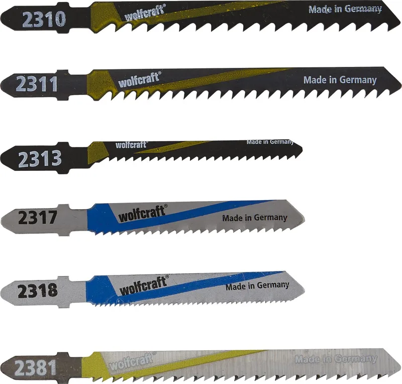 Set decoupeerzaagbladen 10-delig - T-schacht - Decoupeerzaagjes - 2358000 fra Wolfcraft – produktbillede
