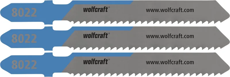 Staal decoupeerzaagbladen 6 mm - 3 stuks - Fijne snede - Decoupeerzaagblad HSS T-schacht - 8022000 de Wolfcraft – image du produit