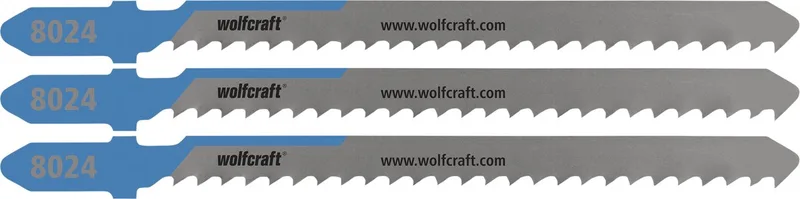 Staal decoupeerzaagbladen tot 6mm - 3 stuks - HSS decoupeerzaagblad met T-schacht - 8024000 von Wolfcraft – Produktbild