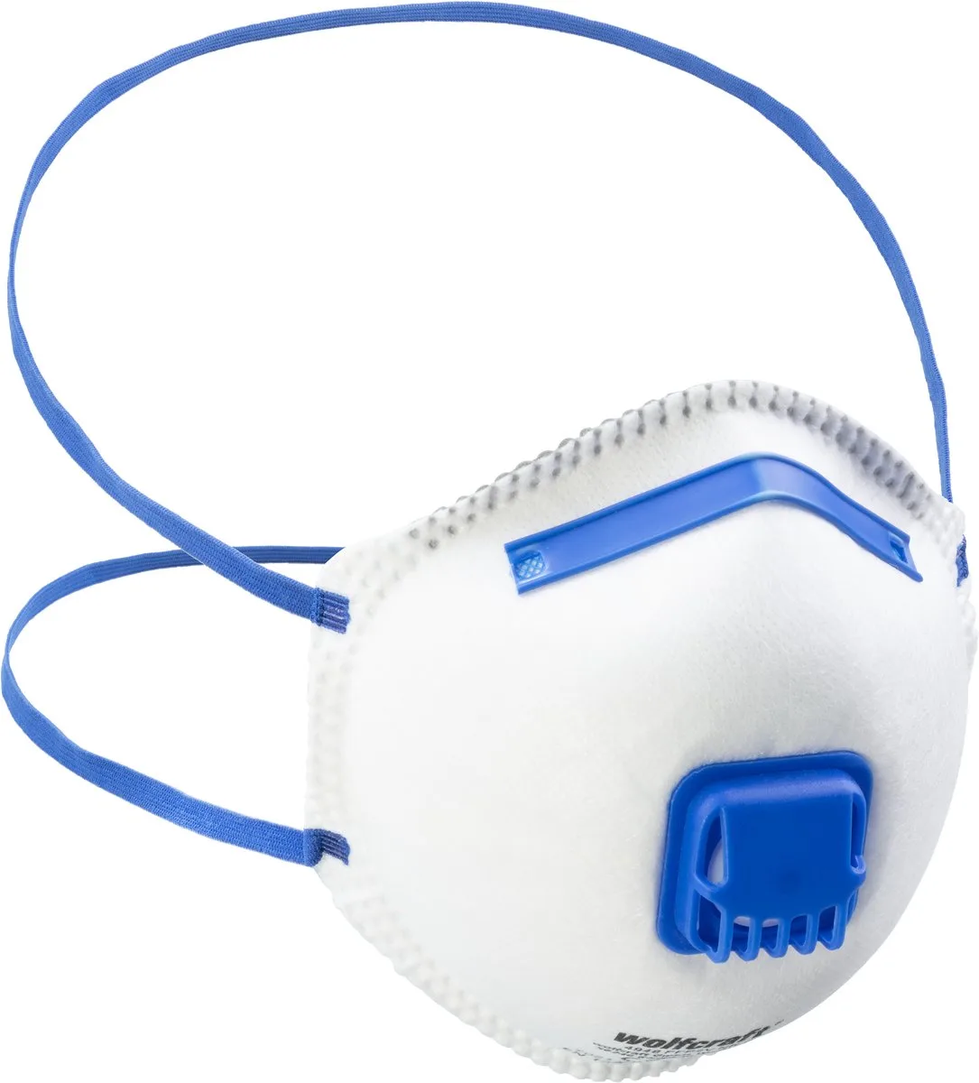 Stofmasker - 15 voorgevormde Stofmaskers met ventiel FFP2 - 4948000 fra Wolfcraft, Blå – produktbillede