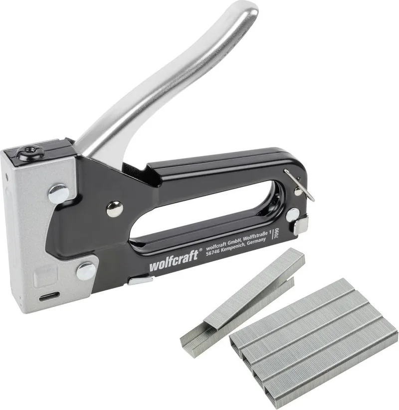 Tacker - Handtackerset met 1000 nietjes - Nietpistool - 7090000 by Wolfcraft – product image