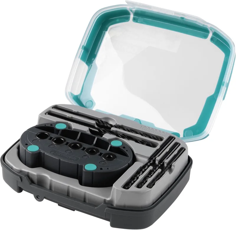 Universele boorset met boorhulp - 6 delig - 4 / 5 / 6 / 8 / 10 mm - 1000000 von Wolfcraft – Produktbild