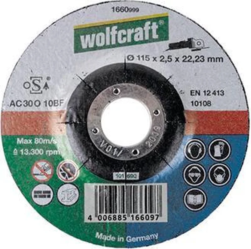 Universele doorslijpschijf voor steen en metaal, haaks gebogen - 1660999 de Wolfcraft – image du produit