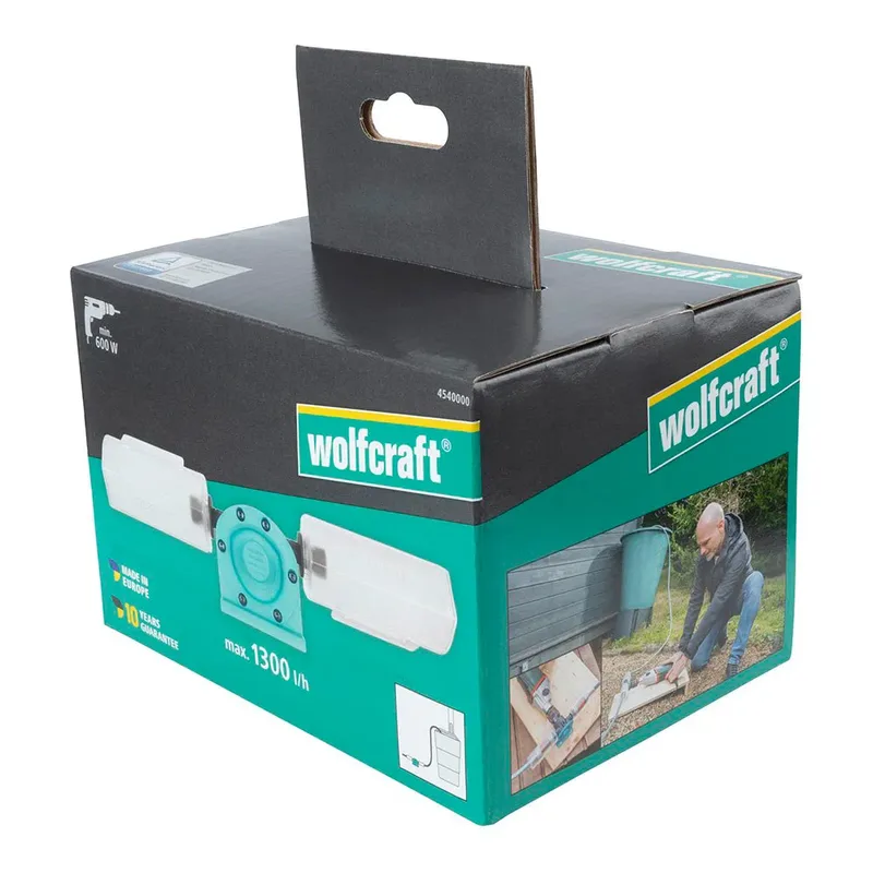 Voorzetpomp 1300 l/h - Boorpomp - Boormachine pomp - Waterpomp - Boormachinepomp - 4540000 de Wolfcraft – image du produit 2 sur 6